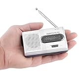 LondonExpress Portable Mini Pocket Travel AM FM Radio Battery Powered Built-in Speaker Stereo Close to Credit Card Size, Small Light-Weight and Portable Radio With Headphone Jack