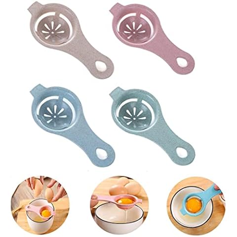 Vencilazy Egg Separator Egg Yolk White Separator 4PCS Egg White Separator Egg Whites Strainer Filter Divider Egg Separator Tool Kitchen Baking Gadget, Multicolor Cover