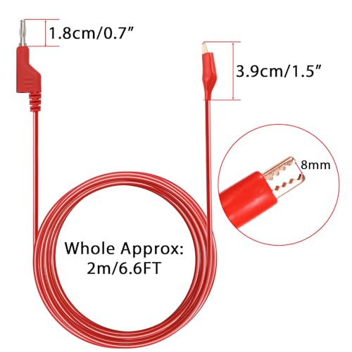 Image of Sumnacon Multimeter Test Lead Set of 2 6.6Ft /2M Stackable Banana Plug to Alligator Clips Test Cable Kit with Protective,Soft Silicone Flexible Electrical Test Wire Leads for Electrical Testing 500V /5A