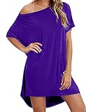 Haola Women Loose T Shirts Home Short Shirt Mini Dresses Tops XL Purple