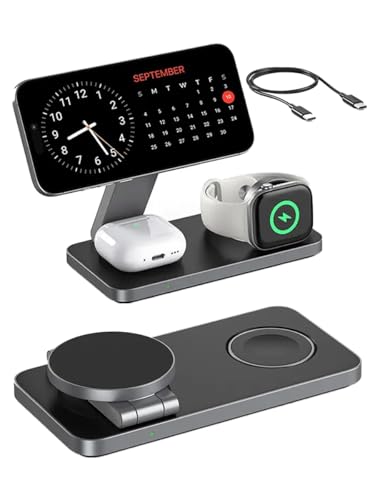 [fluche] MagSafe充電器 ワイヤレス充電器 MagSafe対応 折り畳み式 3in1...