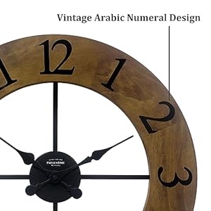 Presentime & Co. Vintage Farmhouse Series, Antique Royal Barnwood Clock, Approx. 19.5 inch, Vintage Arabic Numerals with Weathered Barnwood, Wall Art and Timpiece for Farmhouse Decoration Presentime Co Vintage Farmhouse Series Antique Royal Barnwood Clock Approx 195 inch Vintage Arabic Numerals with Weathered Barnwood Wall Art and Timpiece for Farmhouse Decoration