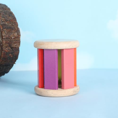Image of Babbles Wooden Rattle Set for Babies 0-6 Months | 6-12 Months, Baby Toys for Sensory Development, Newborn Baby Gift Set (Ring+Dumbbell+Rolling+Micky Head)