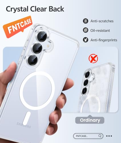 Image of FNTCASE for Samsung Galaxy S25 Plus Case: Samsung Galaxy S24 Plus Phone Case [Fit with Magsafe] Anti Yellowing Transparent Clear [Screen Protector] Military Grade Shockproof Protective Phone Cover
