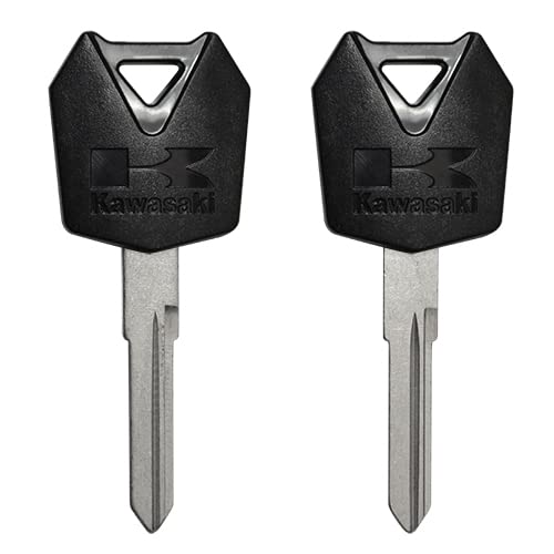 2X Motorcycle Blank Uncut Key Motorbike Duplicate Keychain Replacement Key Cover Compatible for Kawasaki Ninja 250R 300 FACTORY EX250 EX300 Ninja 300 Versys-X 300 (Black)
