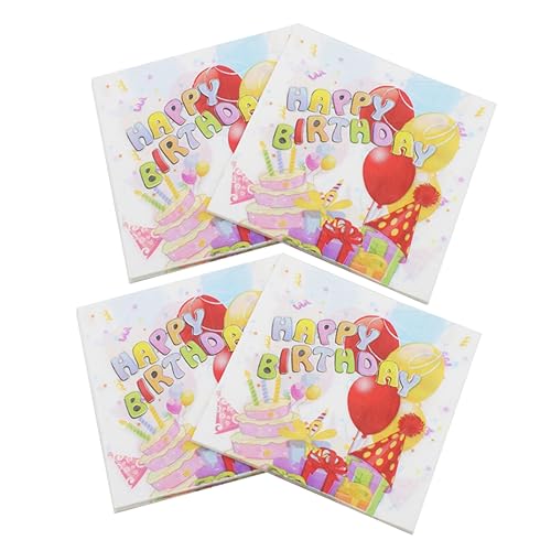 MAGICLULU 80シーツ枚誕生日パーティー用なペーパーナプキン ハッピーバースデーデコレーション 子供のパーティーやウェディングにもな高吸水性 便利で使いやすい使い捨てナプキン