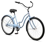 Schwinn Mikko Beach Cruiser Bike for Adult, 3-Speed, Coaster Brake, 26-Inch Wheels, 17-Inch Steel Frame, Full Front & Rear Fenders, Classic Handlebar, Periwinkle