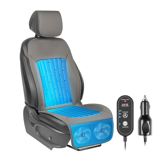 Paffenery 2026 Upgraded Cooling Car Seat Cover Front Seat, 12V-24V Ventilated Cooling Car Seat Cushion, Cooled Seat Cover for Car SUV Truck Universal Fit, Stone Grey