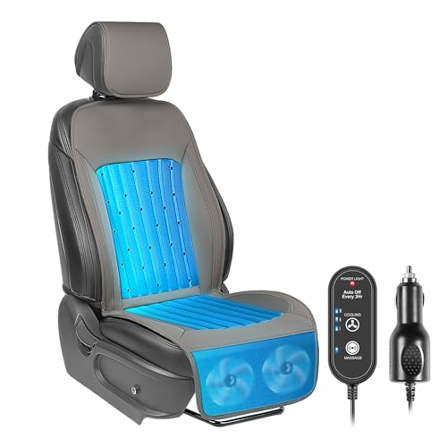 Paffenery 2026 Upgraded Cooling Car Seat Cover Front Seat, 12V-24V Ventilated Cooling Car Seat Cushion, Cooled Seat Cover for Car SUV Truck Universal Fit, Stone Grey