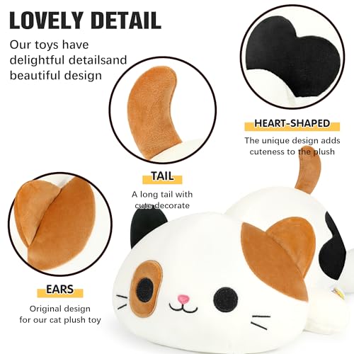Image of Onsoyours Original Calico Cat Plush Kitty Plushies Toy Kitten Stuffed Animal Soft Pillow Kawaii Little Ultrasoft Plushie Gift for Kids(Calico Cat, 9 inch)