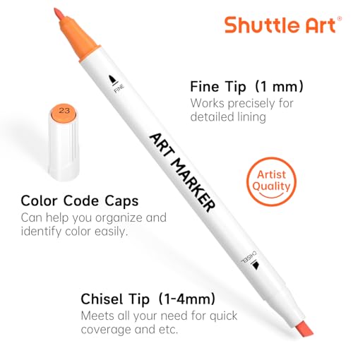 Alkoholmarker Shuttle Art, 30 Farben Marker Set mit Doppelspitzen