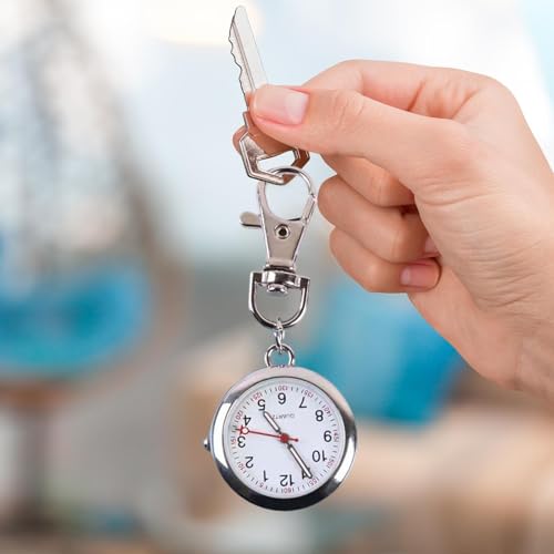 Fiocias Relógio de Bolso com Chaveiro, Pingente Feminino, Compacto, Minimalista, Simples, Relógio de