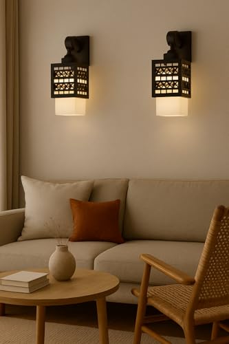 Image of BENE Fontana Wooden Indoor Modern Wall Light, E-27 Base Wall Lamp for Home Decor - Living Room, Bedroom, Dining, Hallway, Staircase, 11 cm (Wood, Pack of 1)
