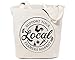 GXVUIS Support Your Local Farmers Market Canvas Tote Bag for Women Aesthetic Reusable Grocery Shoulder Shopping Bags White