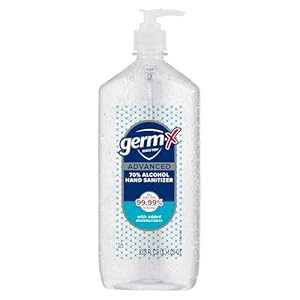 Germ-X Advanced Hand Sanitizer, Non-Drying Moisturizing Clear Gel, Instant and No Rinse Formula, Large Family Size Pump Bottle, 34 Fl Oz (1 Liter)
