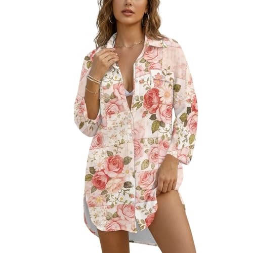 Pareo de playa para mujer con botones y bolsillo talla S-3XL