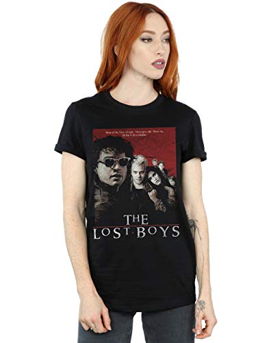 Absolute Cult The Lost Boys Women's Distressed Poster Boyfriend Fit T-Shirt Black Large