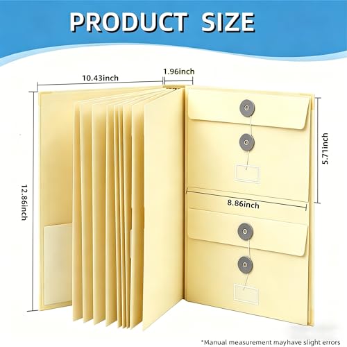 Important Document Organizer,Folders for Documents,Bound Expanding File for Important Papers/Passports/Birth Certificates(Yellow) by KEENMARK HOME - Image 2