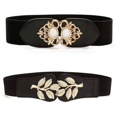 KAHOUI Women's Elastic Wide Belts - 2PCS Cover