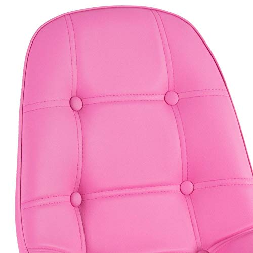 Cadeira Eames Botonê - Madeira clara - Rosa pink