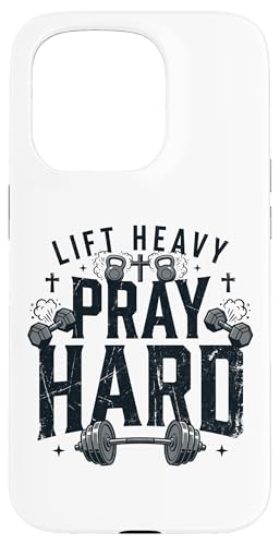 Lift Heavy Pray Hard �E�G�C�g���t�e�B���O �N���X�`���� �W�� �X�}�z�P�[�X iPhone 15 Pro �p