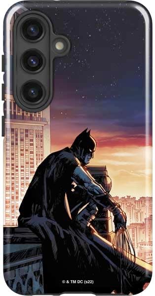 Skinit Impact Phone Case Compatible with Galaxy S24 Plus - Officially Licensed DC Comics Batman Holding Batarang Art Design