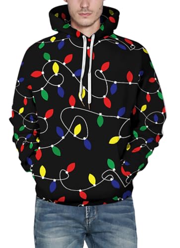 Ainuno Unisex Christmas Hoodie for Men Couples Funny Holiday Hooded Sweatshirt3