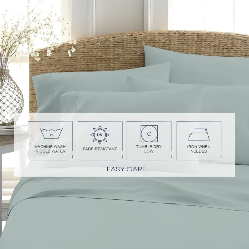 Kotton Culture Bed Sheets 4 Piece 100% Egyptian Cotton 600 Thread Count Soft Crisp Cooling Cotton Luxury Hotel Sheets Thick with 16" Inch Deep Pocket Snug Fit Sateen Weave (Aqua Green,Queen) by Kotton Culture - Used condition - Image 6