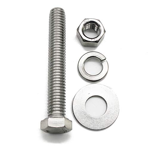 (10 Sets) 3/8-16x3/4 Stainless Steel Hex Head Screws Bolts, Nuts, Flat & Lock Washers, 18-8 (304) S/S, Fully Threaded by Bolt Fullerkreg by Fullerkreg - Image 4