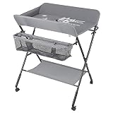 👶【Altura ajustable en 3 niveles】Al presionar el botón de ajuste en el soporte, nuestro cambiador le ofrece 3 alturas diferentes (92 cm/95 cm/98 cm). El cambiador se puede ajustar a la altura adecuada para adaptarse a diferentes tamaños de usuarios y así prevenir dolores y molestias de espalda.