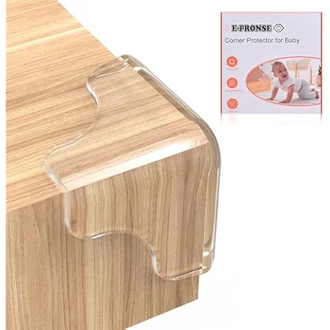E-PRONSE New Pre-Taped Corner Protectors, 12PCS Corner Protector Baby with Improved Smooth Corner, Furniture Table Corner Protectors for Baby Proofing with Strong Ahesion Cover