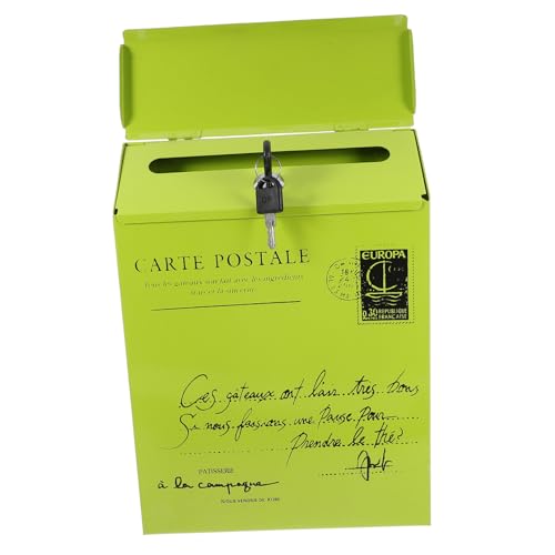 iplusmile Buzón De Hojalata Retro Buzón De Hojalata Casa Verde Paquete Decoración Antigua Decoración Exterior Porche Delantero Paquete Correo Carta Decoración Vintage