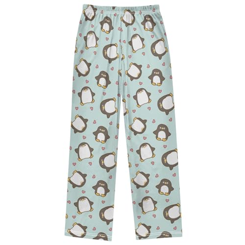 Boy's Pants Penguin Red Heart Pastel Green Jogger Pants Elastic Waist Long Bottoms Trousers with Pockets 6-14 Years 7