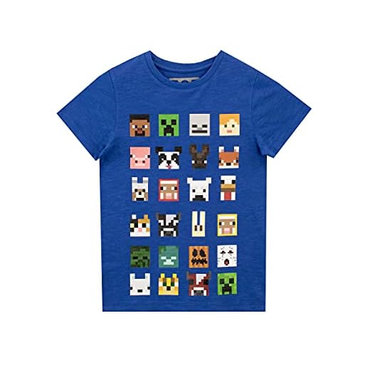 Camiseta para chicos de Minecraft azul real 7-8 Años