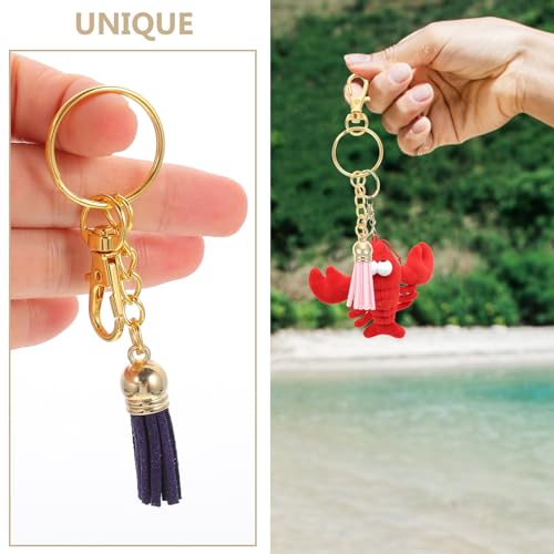 Porte-clés à pompons DIY matériel bricolage mousquetons dorés pendentifs