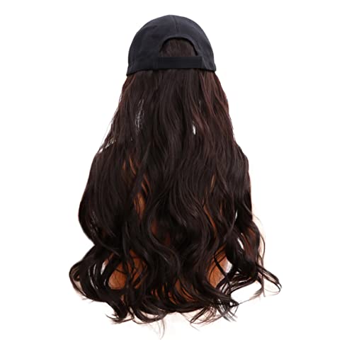 IWOWHERO Big Wave Wig Hat Long Curly Wig for Women Hair Cap Natural Hair Extension Fashion Elegant Hairpiece One-piece Wig Cap