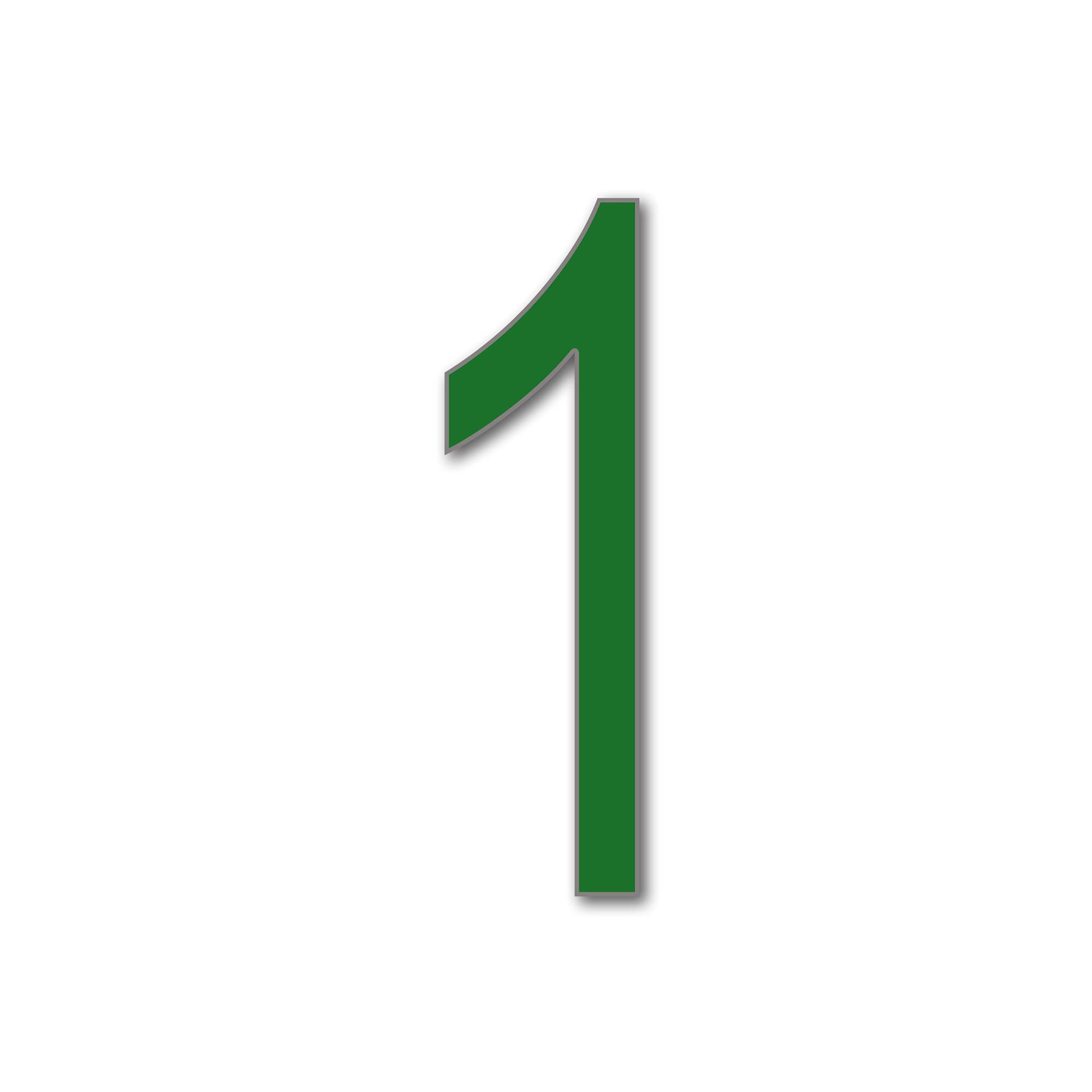 House Number 1 ARIAL Door Numbers in 3 Sizes (15, 20, 25cm / 5.9, 7.8, 9.8in) Modern Floating House Number Acrylic incl. Fixings, Colour:Dark Green, Size:20cm / 7.9'' / 200mm