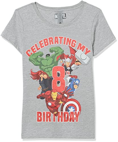 T-shirt Marvel 8ème anniversaire fille haut manches courtes noir coton