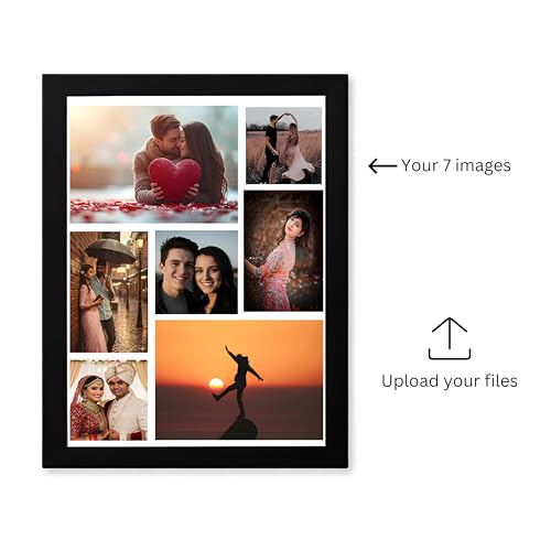 Image of Personalized Photo Frame 8x12 Inch | Custom Collage Photo Frame Gift for Birthday, Anniversary, Couple, Friends | Acrylic Sheet with MDF Back | Wall Decor Memory Frame (D-8)
