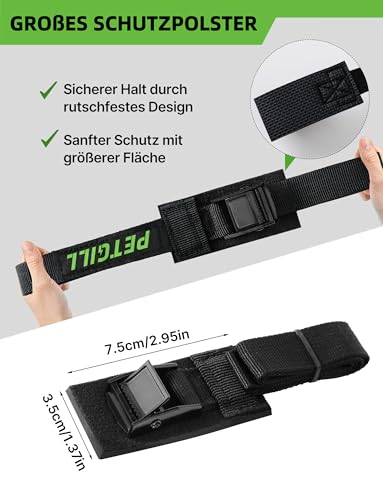 Spanngurte mit Polsterung, Für Alle Fahrradträger Geeignet | 4 Stück | Länge 40 cm | Breite 20 mm | 200 Kg Belastbarkeit | Klemmschloss, Spanngurt für Dachträger, Fahrrad, E-Bike, Kajak Zurrgurt