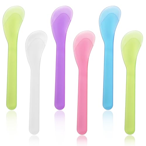 Lot de 6 spatules cosmétiques de couleur crème - Spatules de masque - Spatules de lotion cosmétique - Spatules cosmétiques en plastique - Spatules...