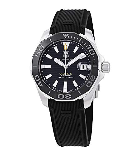  Tag Heuer Aquaracer Orologio da uomo automatico con quadrante nero WAY211A.FT6151, Tono argento
