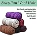 4 Roll Natural Black Brazilian Wool Hair Yarn for Jumbo Braids Braiding Hair for Soft Faux Locs Goddess Locs Hair Extension Senegalese Twist Crochet Hair for Black Women (Natural Black, 4Roll)