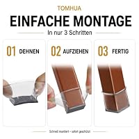 TOMHUA 24 Stück Stuhlbeinkappen Eckig,Silikon Schutzkappen für Stuhlbeine – Ansicht 5