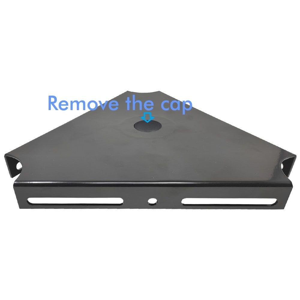Soporte de Columna para 1, 2 o 3 Focos LED Exterior, Sujeción para Reflectores o Proyectores LED en Farola, fabricado en acero, ideal para iluminar grandes áreas (27CM)