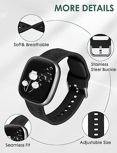 TOYOUTHS 2 Packs Floral Compatible with Fitbit Versa 4/Versa 3/Sense 2/Sense Straps - Image 4