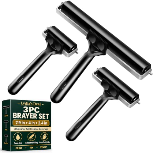 3 Pack Rubber Brayer Rollers for Crafting