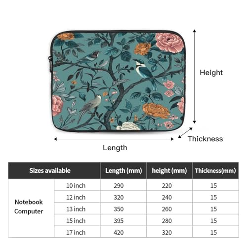 Funda vintage para laptop 17 pulgadas con diseño floral miniatura 4