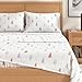 Great Bay Home Flannel Sheet Set California King Size - 100% Turkish Cotton, Double-Brushed, Printed Bed Sheets - Ultra-Soft, Cozy, 4-Piece Bedding Set (Winter Trees - Red)