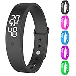 RANJIMA Vibrationswecker Armband, Vibrationsalarm Erinnerung Uhr,Silent Vibrating Alarm Reminder Watch mit Timer und 10 täglichen Alarmen,Trinkerinnerung Alarm Medikamenten Wecker (Schwarz)